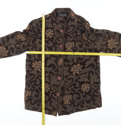 Briggs New York Women's Brown Floral Jacquard Suit Jacket Size 10