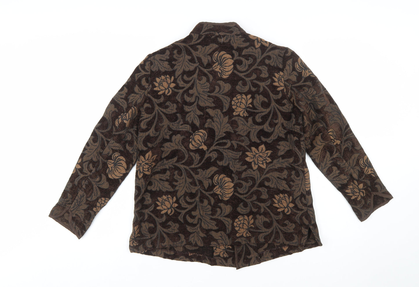 Briggs New York Women's Brown Floral Jacquard Suit Jacket Size 10