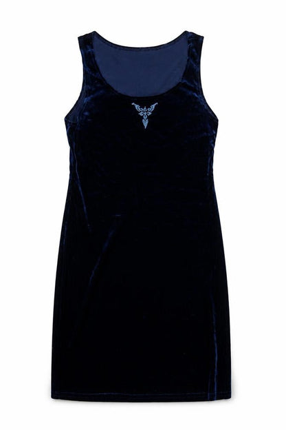 Meghan Matthews Women's Blue Velvet Bodycon Sleeveless Dress Size 10