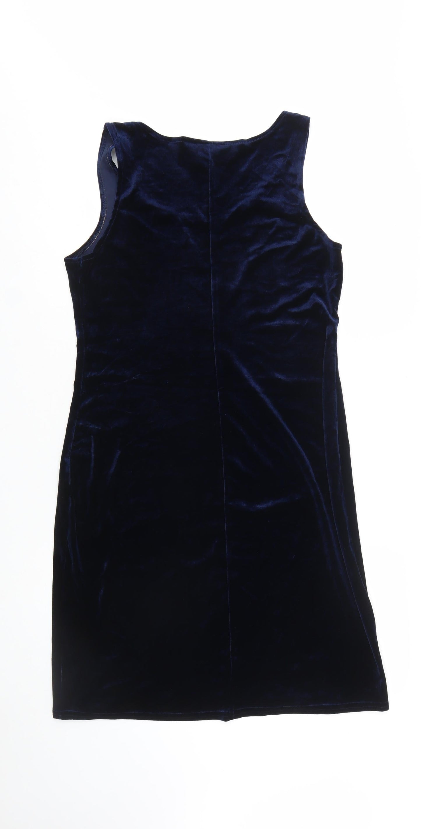 Meghan Matthews Women's Blue Velvet Bodycon Sleeveless Dress Size 10