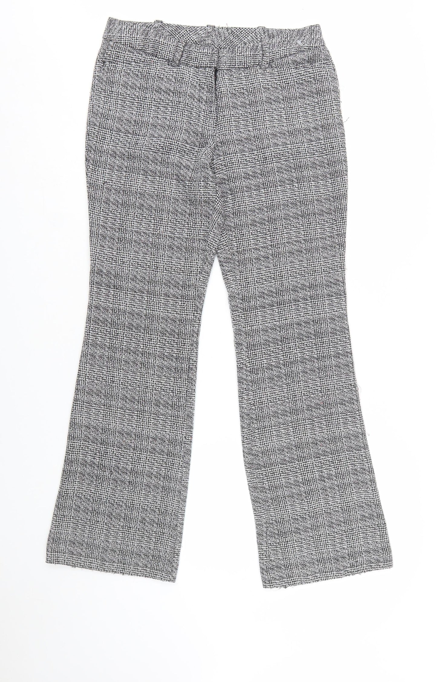 Worthington Women’s Grey Petite 6 Check Dress Pants Flared Trousers