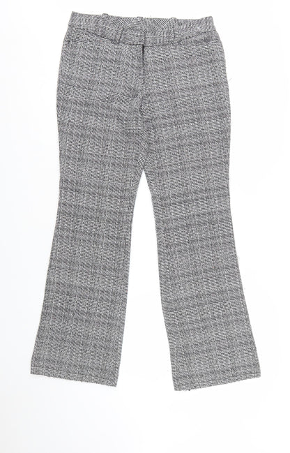 Worthington Women’s Grey Petite 6 Check Dress Pants Flared Trousers