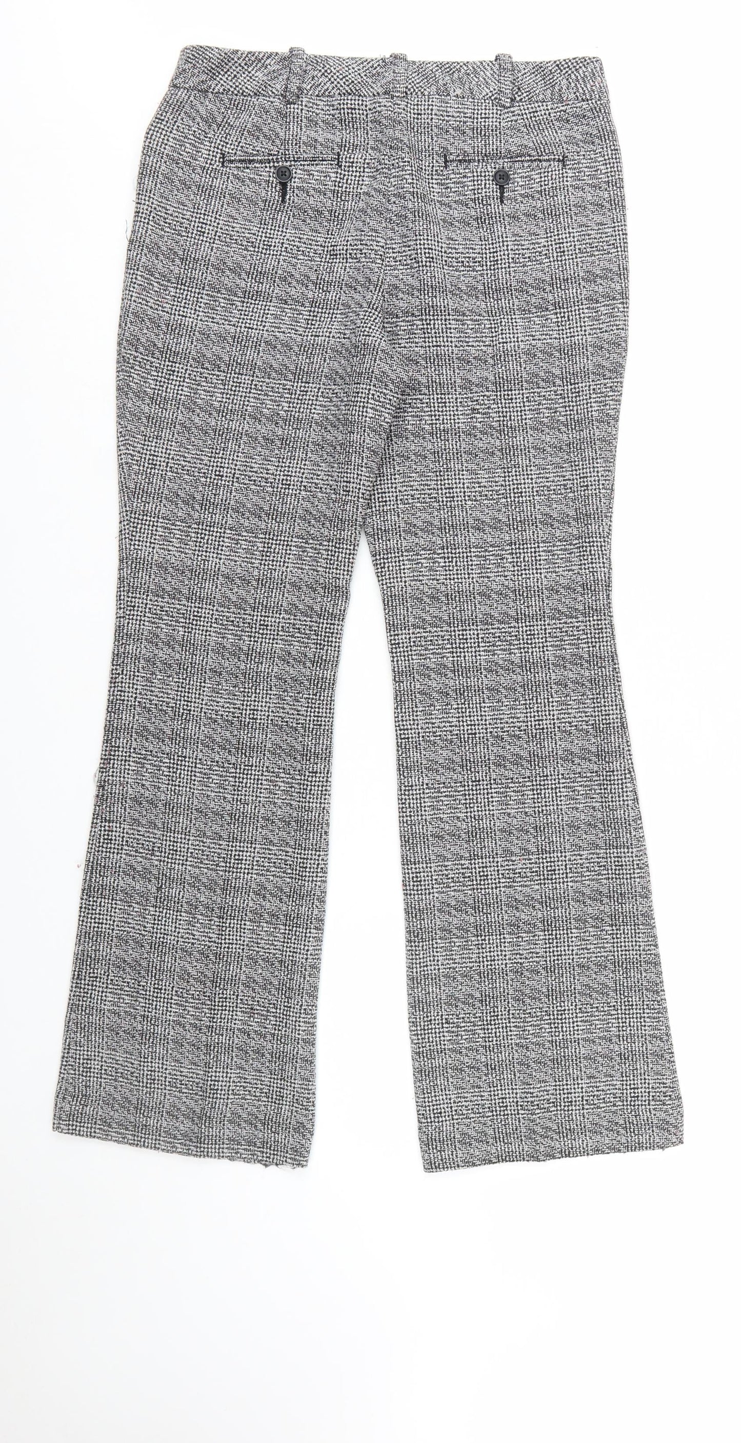 Worthington Women’s Grey Petite 6 Check Dress Pants Flared Trousers