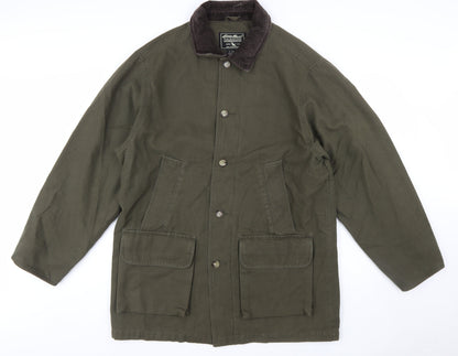 Eddie Bauer Men's Green Cotton Field Jacket Size M Regular Outdoor Style