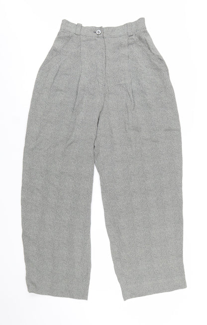 Emanuel Ungaro Women’s Grey Wool Wide-Leg Pleated Trousers Size 10