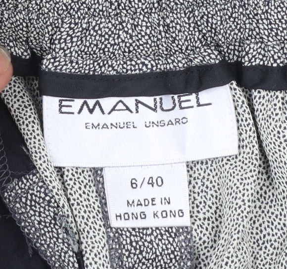 Emanuel Ungaro Women’s Grey Wool Wide-Leg Pleated Trousers Size 10