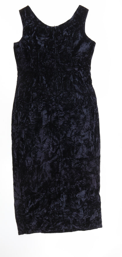 Dramatiz Women's Black Velvet Sleeveless Sheath Dress Size 10