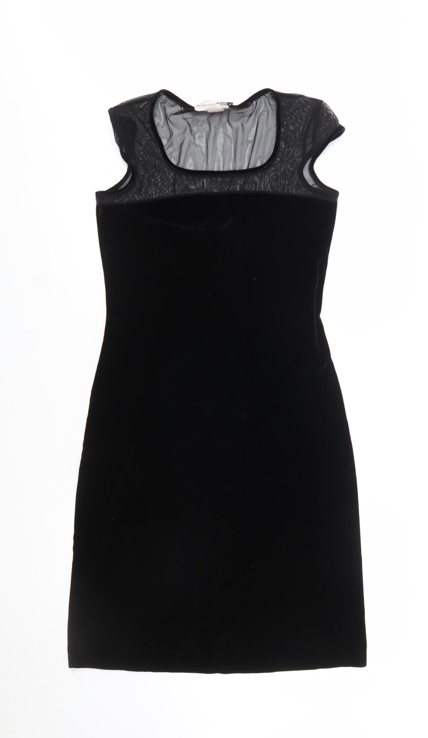 Necessary Objects Women's Black Velvet Bodycon Dress L