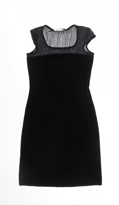 Necessary Objects Women's Black Velvet Bodycon Dress L