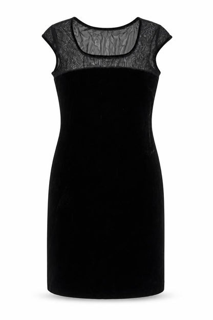 Necessary Objects Women's Black Velvet Bodycon Dress L