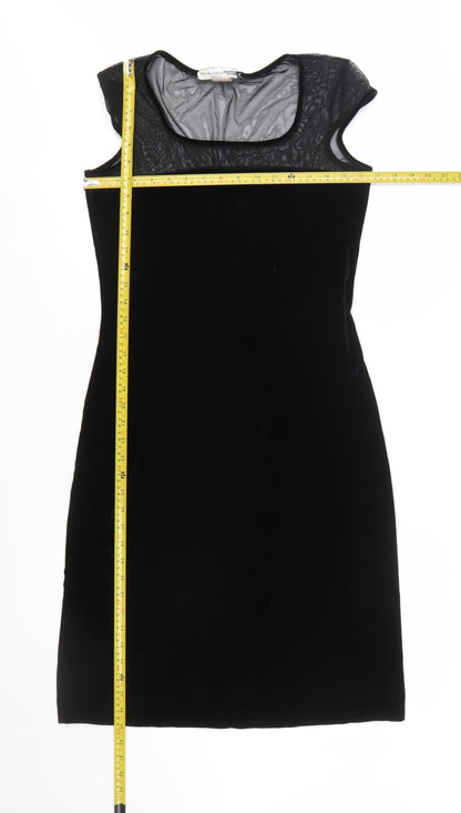 Necessary Objects Women's Black Velvet Bodycon Dress L