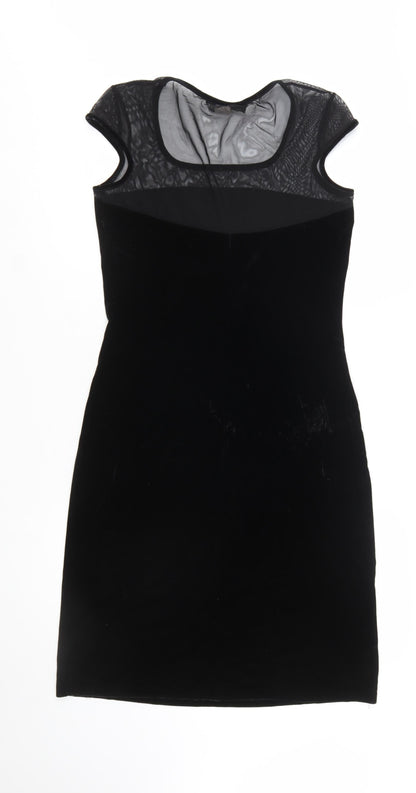 Necessary Objects Women's Black Velvet Bodycon Dress L