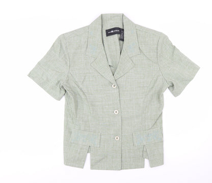 Sag Harbor Women’s Green Short Sleeve Blazer Size 12 Classic Fit