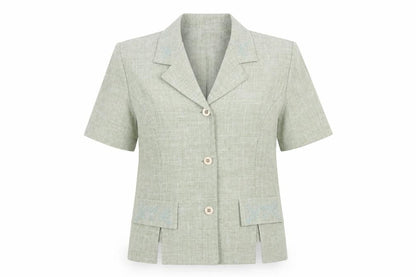 Sag Harbor Women’s Green Short Sleeve Blazer Size 12 Classic Fit