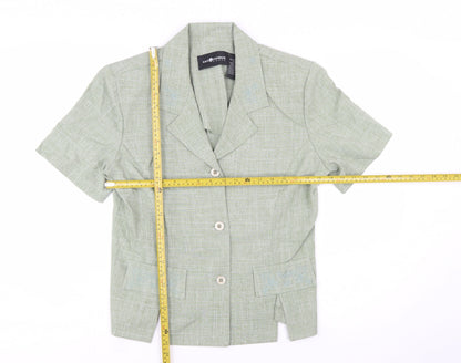 Sag Harbor Women’s Green Short Sleeve Blazer Size 12 Classic Fit