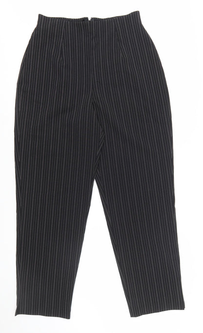 All That Jazz Women’s Black Pinstripe High-Rise Pleated Dress Pants Size 14