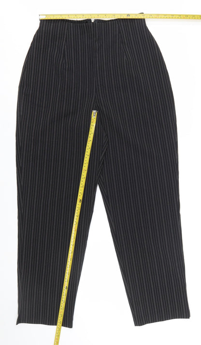 All That Jazz Women’s Black Pinstripe High-Rise Pleated Dress Pants Size 14