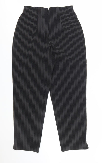 All That Jazz Women’s Black Pinstripe High-Rise Pleated Dress Pants Size 14