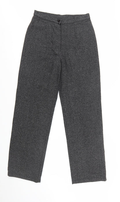 Jessica Women’s Black Size 6 Straight Trousers Polyester Rayon Blend