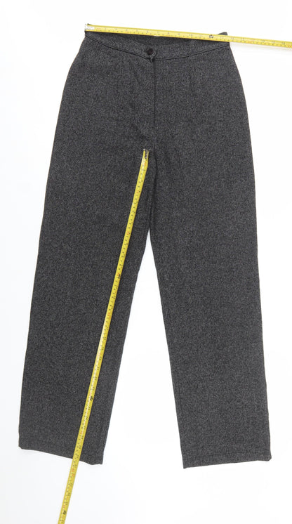 Jessica Women’s Black Size 6 Straight Trousers Polyester Rayon Blend