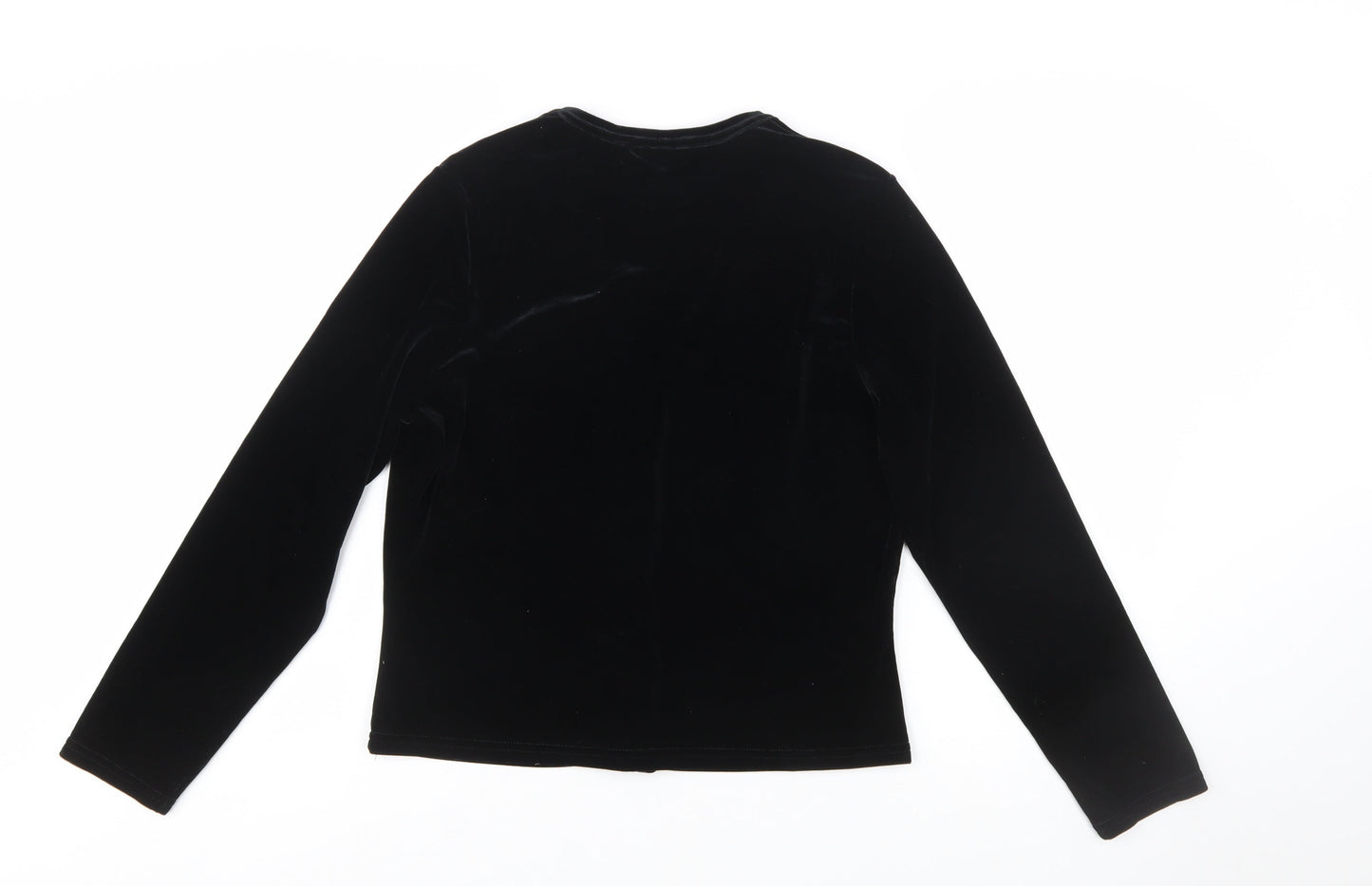 Eye Candy Women's Black Velvet Button-Up Top Long Sleeve Size L