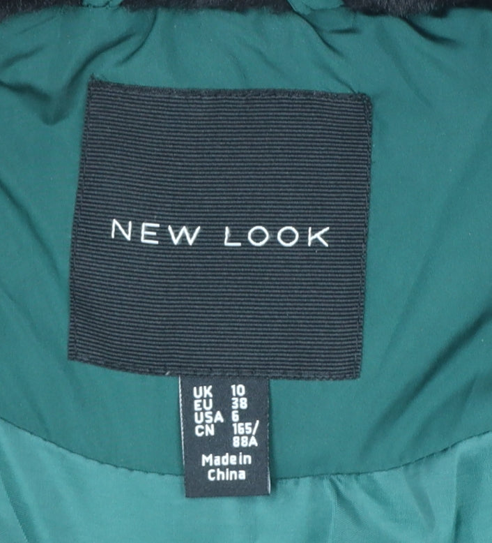 New Look Women’s Green Faux Fur Trim Puffer Jacket Size 10
