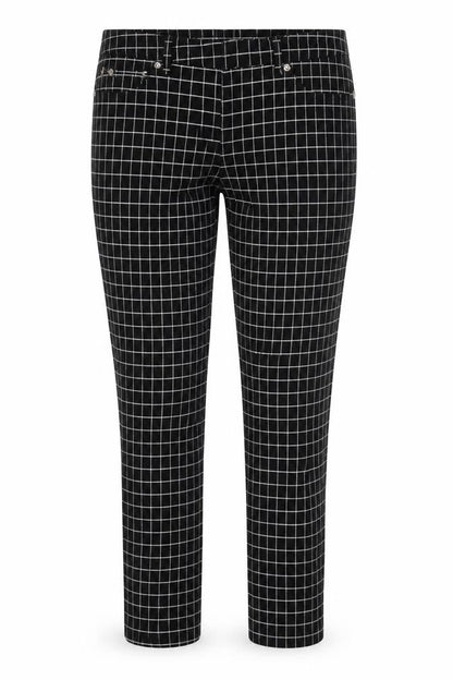 Sharagano Women's Black Check Tapered Trousers Size 10