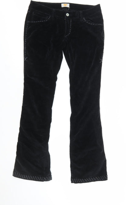 Antik Denim Women's Black Velvet Flared Trousers Size 29
