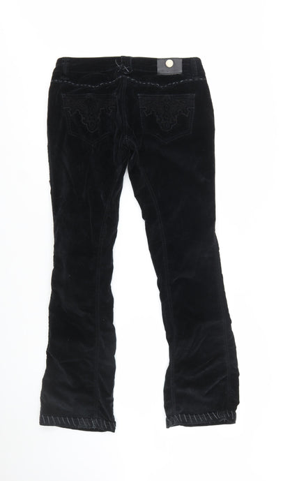 Antik Denim Women's Black Velvet Flared Trousers Size 29