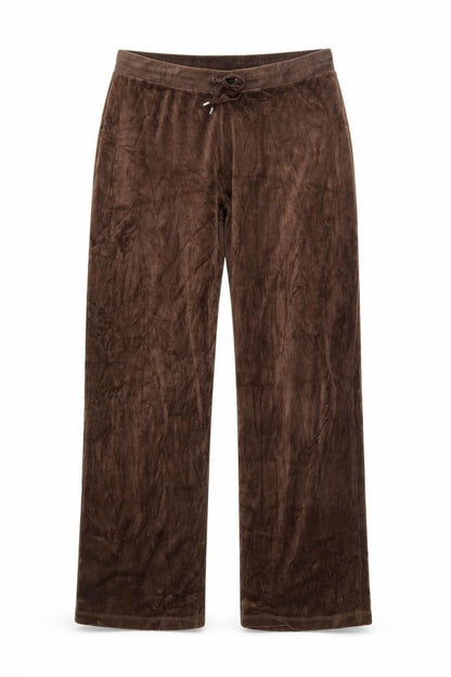 Jones Sport Women's Brown Velour Drawstring Sweatpants M