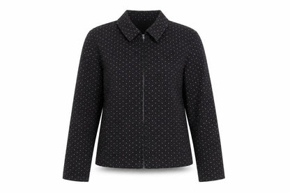 FDJ French Dressing Women's Black Cotton Blend Zip Jacket Size 12