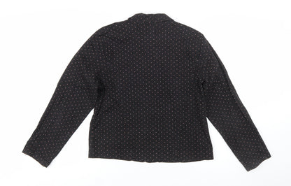 FDJ French Dressing Women's Black Cotton Blend Zip Jacket Size 12