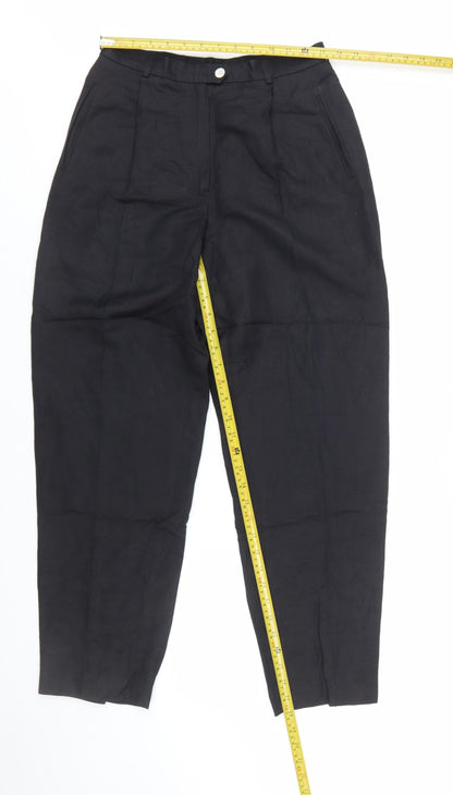 Liz Claiborne Women’s Black Linen Petite 10 Pleated Trousers