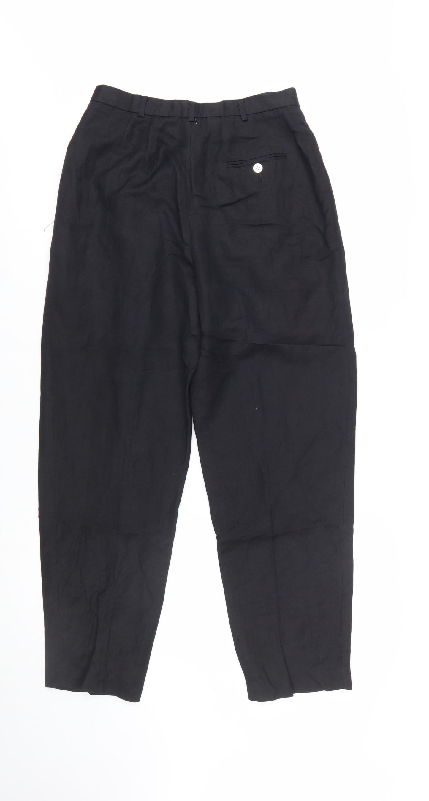 Liz Claiborne Women’s Black Linen Petite 10 Pleated Trousers