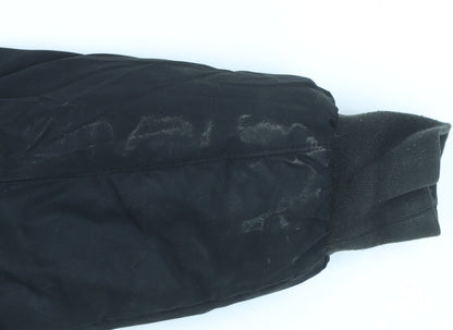 Couture Men’s Black Faux Fur Hooded Bomber Jacket Size L
