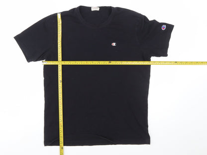 Champion Men's Black Cotton Crew Neck Short Sleeve T-Shirt Size S