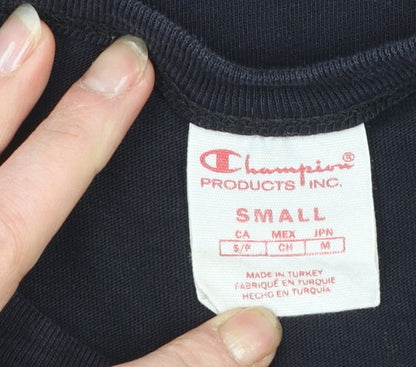 Champion Men's Black Cotton Crew Neck Short Sleeve T-Shirt Size S