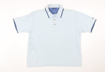 Lee Cooper Men's Blue XL Cotton Short Sleeve Polo Shirt