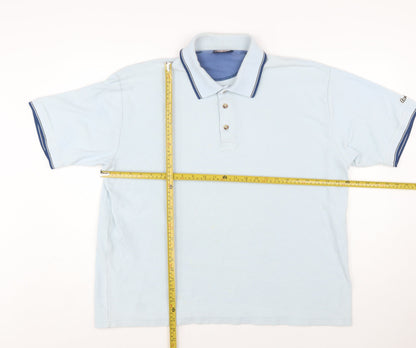 Lee Cooper Men's Blue XL Cotton Short Sleeve Polo Shirt