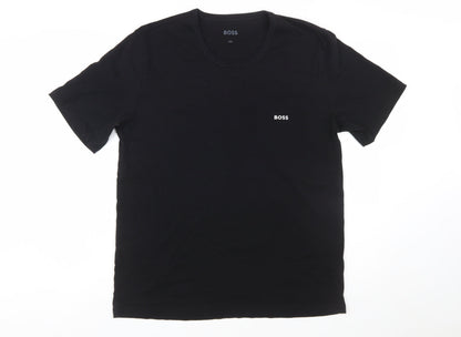 BOSS Men's Black 2XL Crew Neck Cotton T-Shirt