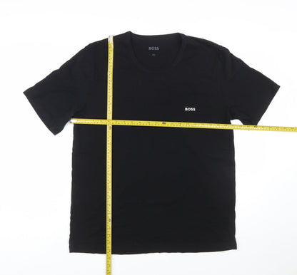 BOSS Men's Black 2XL Crew Neck Cotton T-Shirt