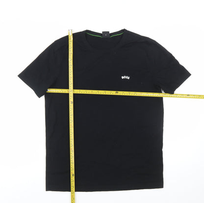 BOSS Men's Black Cotton Crew Neck Short Sleeve T-Shirt M