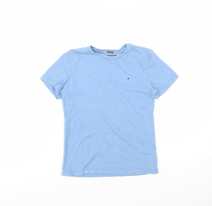 Tommy Hilfiger Boys Blue Organic Cotton Short Sleeve T-Shirt Size 140