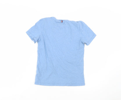 Tommy Hilfiger Boys Blue Organic Cotton Short Sleeve T-Shirt Size 140