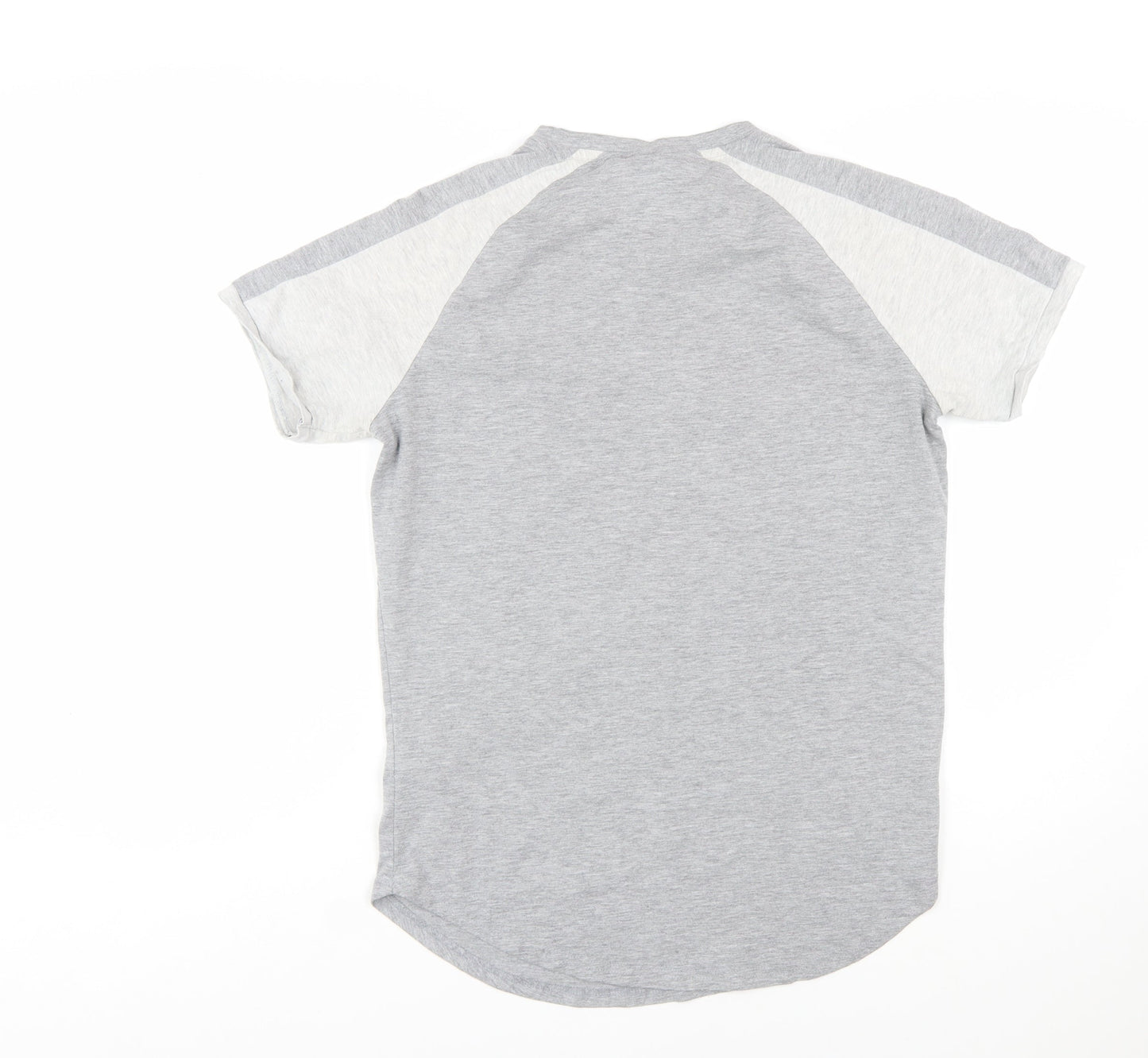 Gym King Men's Grey Colourblock Slim Fit Crew Neck T-Shirt Size M