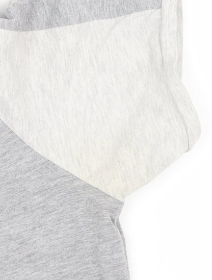 Gym King Men's Grey Colourblock Slim Fit Crew Neck T-Shirt Size M