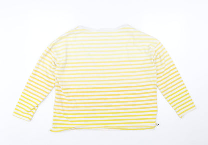 Joules Women Yellow Striped Long Sleeve Bee T-Shirt UK 12