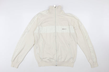 Adidas Men’s Ivory XL Full Zip High Neck Knit Jumper