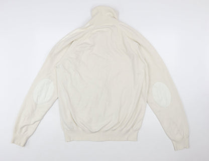 Adidas Men’s Ivory XL Full Zip High Neck Knit Jumper