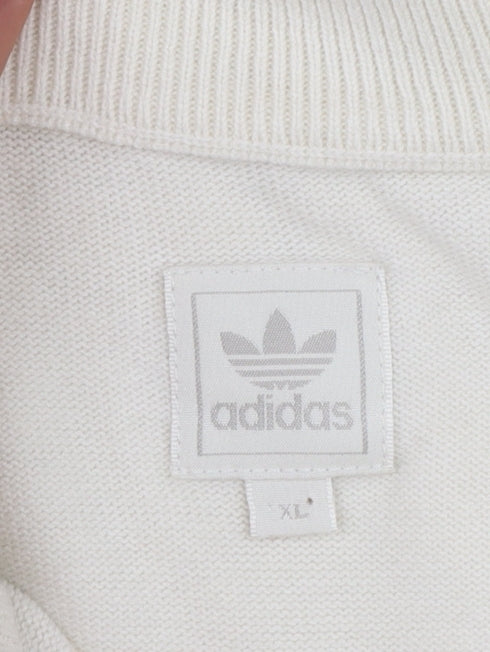 Adidas Men’s Ivory XL Full Zip High Neck Knit Jumper